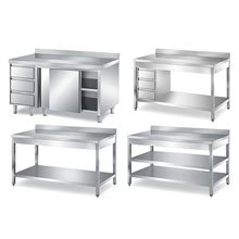 stainless steel table & cabinet